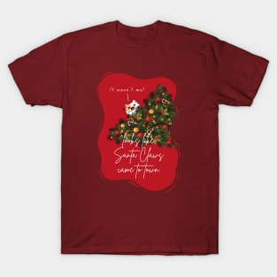 Looks like Santa Claws came to town - Red Christmas Aesthetic T-Shirt